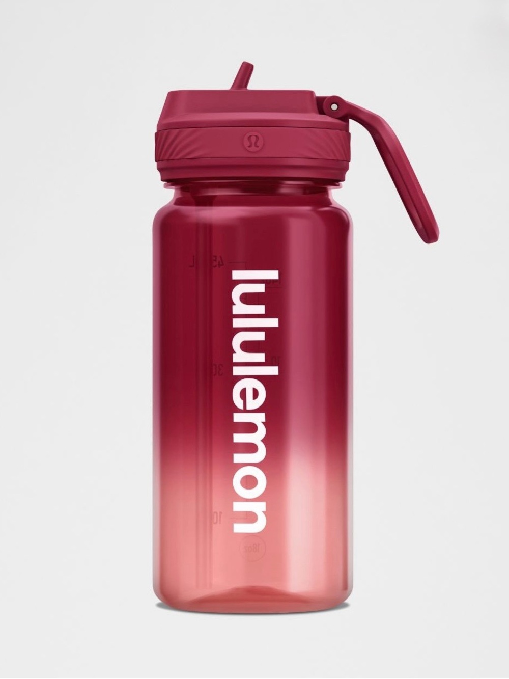 Lululemon Back to Life Clear Bottle 18oz Straw Lid Ombré - Raspberry Rave, NWOT